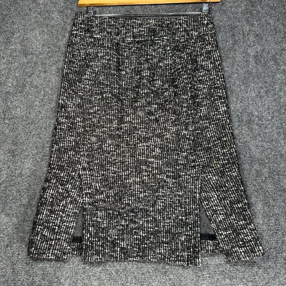 Banana Republic Skirt Womens 4 Black Cotton Wool Italian Pencil Side Zip Vents - Picture 6 of 7